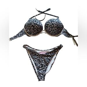 Victoria's Secret Black and White Animal Print Bikini